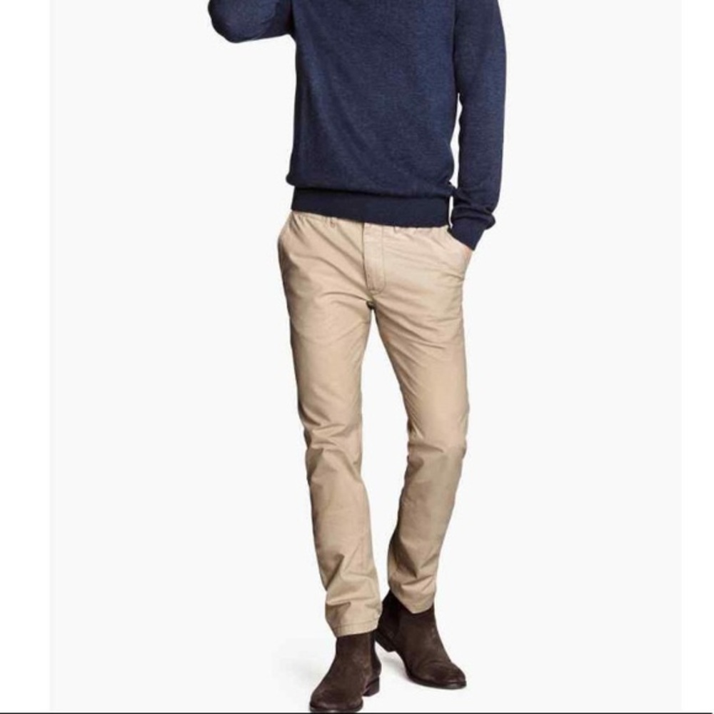 Men’s H&M Tan Slim Fit Khaki Chinos